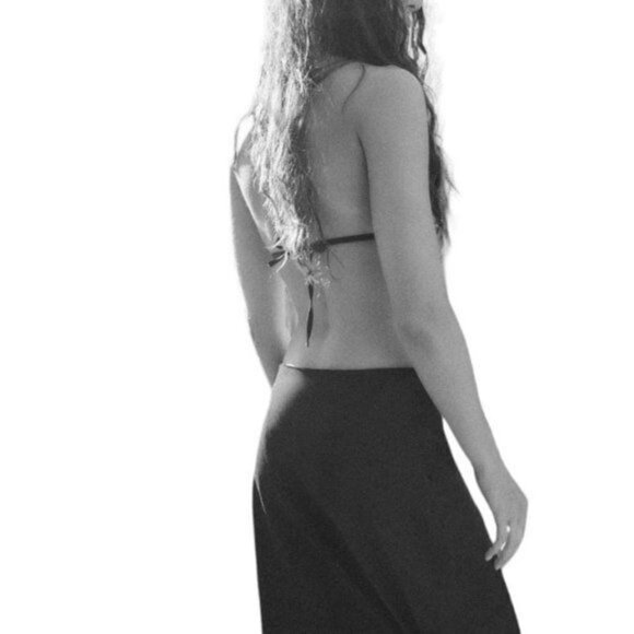 ZARA ASYMMETRIC LINEN BLEND SKIRT BLACK SIZE XS| 7385/434/800 - Picture 3 of 4